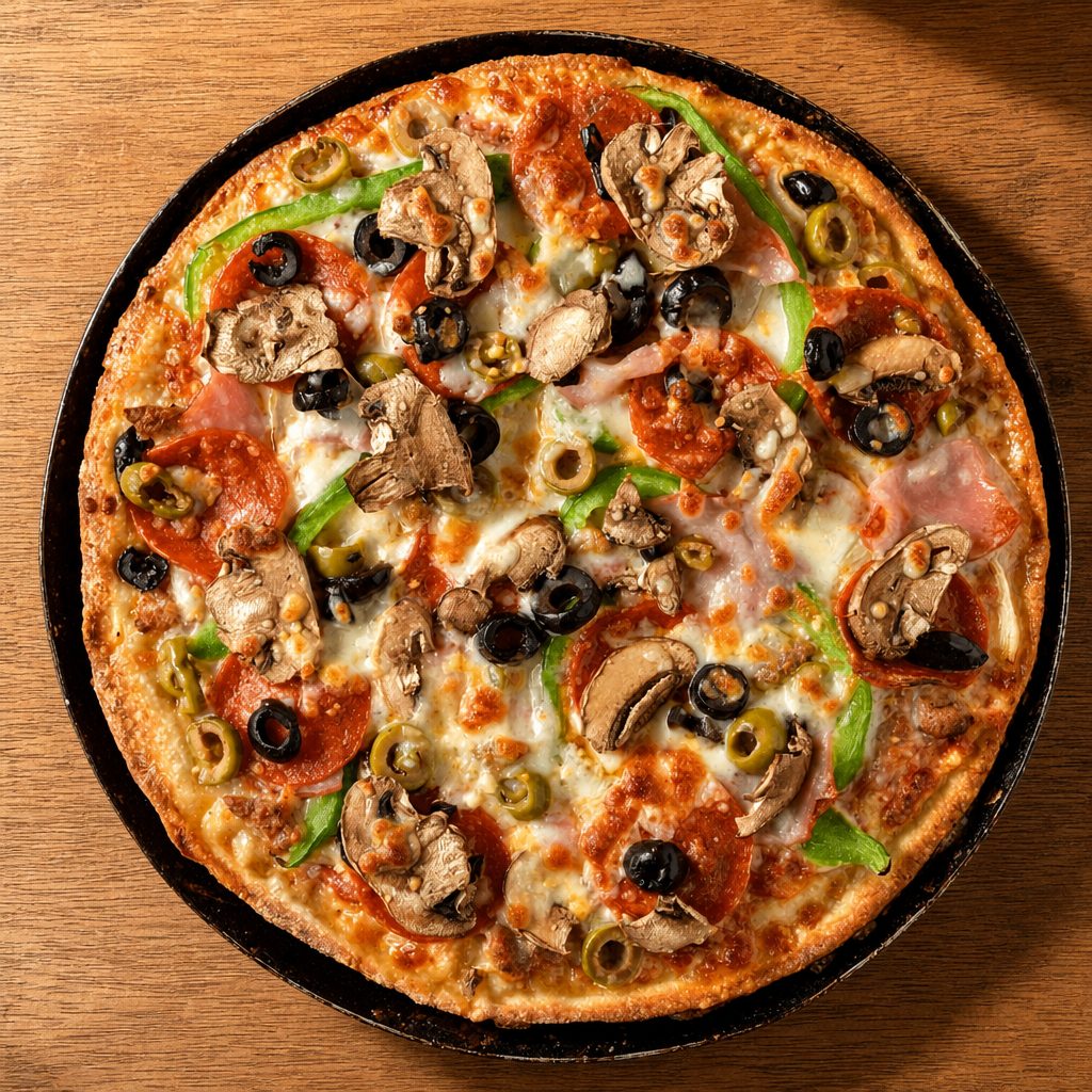 Village Super Special Pizza.