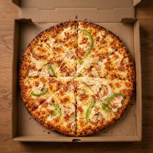 Chicken Bacon Ranch Pizza.